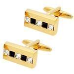 دکمه سردست طلا زرد با نگین الماس تراش پرنس و انیکس مدل: cdm1168