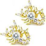 دکمه سردست طلا زرد با نگین الماس تراش برلیان طرح عقرب مدل: cdm1179