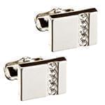 دکمه سردست طلا سفید با نگین الماس تراش برلیان مدل: cdm1182