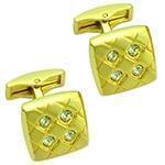 دکمه سردست طلا زرد با نگین الماس تراش برلیان مدل: cdm1184