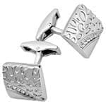 دکمه سردست طلا سفید با نگین الماس تراش برلیان مدل: cdm1194