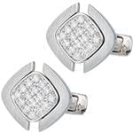 دکمه سردست طلا سفید با نگین الماس تراش برلیان مدل: cdm1196