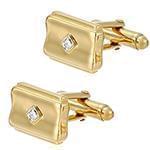 دکمه سردست طلا زرد با نگین الماس تراش برلیان  مدل: cdm1197