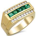 مدل انگشتر زمرد با نگین الماس تراش برلیان و رکاب انگشتر طلای زرد: مدل rgm1507