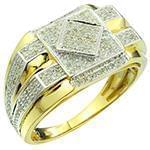 مدل انگشتر جواهر طلای زرد با نگین الماس تراش برلیان : مدل rgm1508