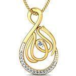 مدل گردنبند الله با نگین الماس تراش برلیان و طلای زرد مدل: gpm1022