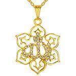 مدل گردنبند الله با نگین الماس تراش برلیان و طلای زرد مدل: gpm1024