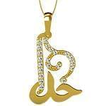 گردنبند خدا با نگین الماس تراش برلیان و طلای زرد مدل: gpm1036