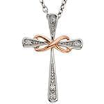 آویز صلیب با نگین الماس تراش برلیان طرح بینهایت مدل: gpm1039