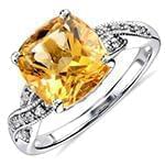 انگشتر طلا و جواهر با نگین سیترین و الماس تراش برلیان: مدل rgf1532 