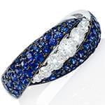 مدل انگشتر طلای سفید با نگین یاقوت کبود و الماس تراش برلیان: مدل rgf1537