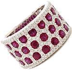 مدل انگشتر طلای سفید با نگین یاقوت قرمز و الماس تراش برلیان: مدل rgf1538