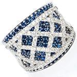 مدل انگشتر طلا با نگین یاقوت کبود و الماس تراش برلیان: مدل rgf1539