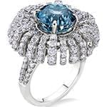 مدل انگشتر طلای سفید با نگین توپاز و برلیان: مدل rgf1540