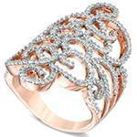 مدل انگشتر زنانه طلای رزگلد با نگین الماس تراش برلیان: مدل wrdf2122