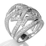 مدل انگشتر زنانه طلای سفید با نگین الماس تراش برلیان طرح ستاره: مدل wrdf2124