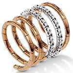 مدل انگشتر زنانه طلای رزگلد با نگین الماس تراش برلیان طرح مار: مدل wrdf2125