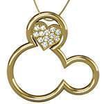 گردنبند طلای کودکانه با نگین برلیان طرح میکی موس مدل: pgb2092