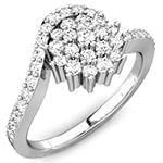 حلقه فلاور (flower) جواهر با نگین الماس تراش برلیان مدل : eng2182 