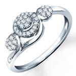 حلقه فلاور (flower) جواهر با نگین الماس تراش برلیان مدل : eng2183