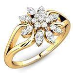 حلقه فلاور (flower) جواهر با نگین الماس تراش برلیان مدل : eng2185