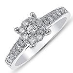 حلقه فلاور (flower) جواهر با نگین الماس تراش برلیان مدل : eng2186