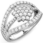 حلقه فلاور (flower) جواهر با نگین الماس تراش برلیان مدل : eng2187