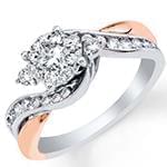 مدل انگشتر فلاور با نگین الماس تراش برلیان و پرنس مدل : eng2188