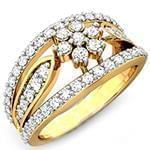 مدل حلقه طلا زرد فلاور (flower) با نگین الماس تراش برلیان مدل : eng2191