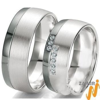 حلقه ست طلای عروس با نگین الماس تراش برلیان مدل: srd1418 