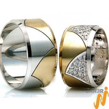 حلقه ست طلای عروس با نگین الماس تراش برلیان مدل: srd1421