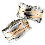 حلقه ست طلای عروس با نگین الماس تراش برلیان مدل: srd1422