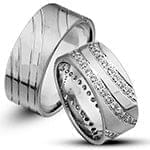 حلقه ست طلای عروس با نگین الماس تراش برلیان مدل: srd1426