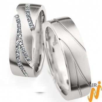 حلقه ست طلای عروس با نگین الماس تراش برلیان مدل: srd1427