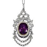 آویز طلا و جواهر با نگین آمتیس و الماس تراش برلیان مدل: npdf13045