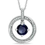 آویز طلا و جواهر با نگین یاقوت کبود و الماس تراش برلیان مدل: npdf13046