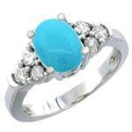 انگشتر طلا و جواهر با نگین فیروزه و الماس تراش برلیان: مدل rgf1482