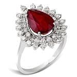 انگشتر طلا و جواهر با نگین یاقوت قرمز و الماس تراش برلیان: مدل rgf1493