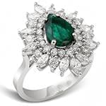 انگشتر طلا و جواهر با نگین زمرد و الماس تراش برلیان و مارکیز: مدل rgf1495