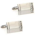 دکمه سردست طلا سفید با نگین الماس تراش برلیان مدل: cdm1143