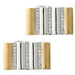 دکمه سردست طلا زرد و سفید با نگین الماس تراش برلیان مدل: cdm1152