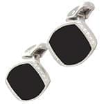 دکمه سردست طلا سفید با نگین الماس تراش برلیان و انیکس مدل: cdm1154