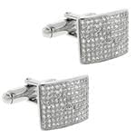 دکمه سردست طلا سفید با نگین الماس تراش برلیان مدل: cdm1164