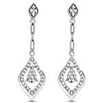 گوشواره طلا و جواهر با نگین الماس تراش برلیان مدل: ebf2129