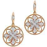 گوشواره طلا و جواهر با نگین الماس تراش برلیان مدل: ebf2131