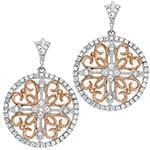 گوشواره طلا و جواهر با نگین الماس تراش برلیان مدل: ebf2132