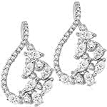 گوشواره طلا و جواهر با نگین الماس تراش برلیان و مارکیز مدل: ebf2133