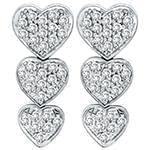 گوشواره طلا و جواهر با نگین الماس تراش برلیان طرح قلب مدل: ebf2135