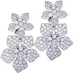 گوشواره طلا و جواهر با نگین الماس تراش برلیان طرح گل مدل: ebf2136