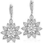 گوشواره طلا و جواهر با نگین الماس تراش برلیان مدل: ebf2137